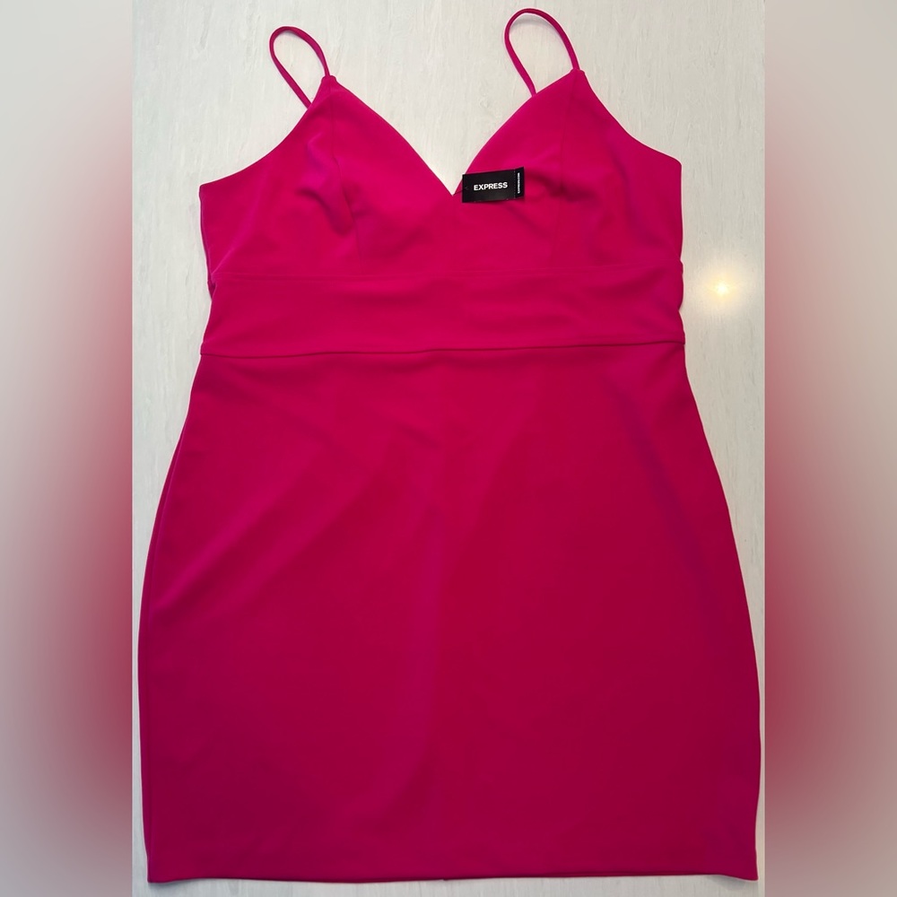 Express Hot Pink Bodycon Dress - Size XL NWT